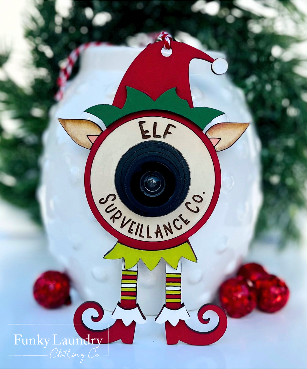 Elf Surveillance Co. Cam Ornament