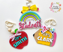 Load image into Gallery viewer, Teacher appreciation gift | Teacher car charm | Personalized Teacher Bag Tag
